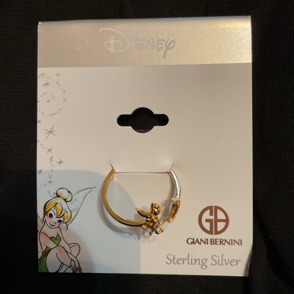 Disney Cubic Zirconia Tinkerbell Moon Cuff Ring 18k Gold-Plated
Sterling Silver - Picture 2 of 4